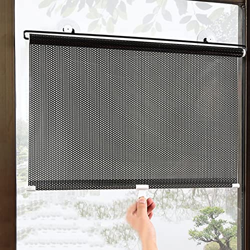 Saugnapf Rollos - Verdunkelungsvorhang Balkon Sonnenschutz Isolierung Beschattung Sichtschutz - Stanzfrei Einziehbares Fensterrollo für Küche Büro Auto
