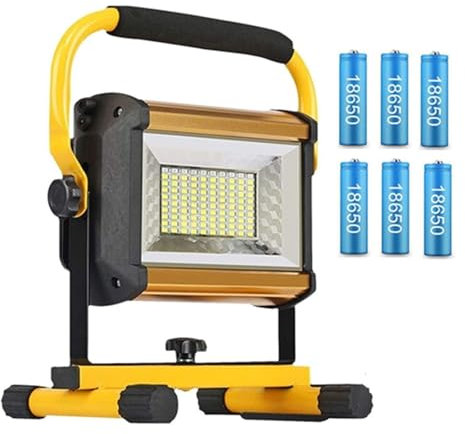 ZKLGS Projecteur LED extérieur, 100W Étanche Projecteur Extérieur Réflecteur LED Projecteur Externe RGB Projecteur Projecteur Rechargeable pour Portes de Garage de Jardin(100W with Battery)