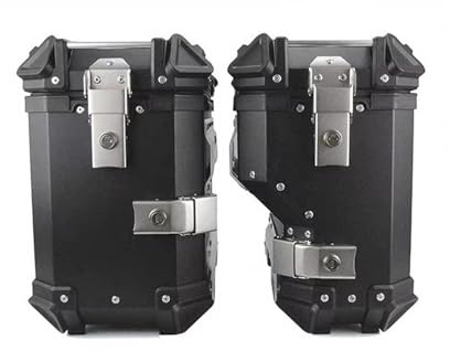 Gepäckträger Motorrad-Kofferraum-Top-Box Seitengepäckkoffer Gepäckträgerrahmen Heck-Topcase-Zubehör Für CFMOTO 800MT CF Moto 800 MT Für Explorer Motorrad Hinten Gepäck(38L Side Box Black)