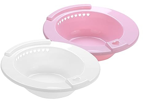 MOLUCKFU 2pcs Pregnant Protection Hip Bath Tub Toilet Sitz Bath Basins Squat Design Comfortable Contoured Edges for Women Elderly Convenient Basins