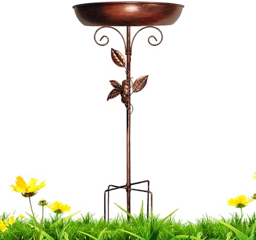Vogeltränke – Retro-Gartendekoration Aus Eisen | 76 X 30,5 Cm, Wetterfestes Vintage-Vogelfutterhaus Und Wassernapf, Outdoor-Ornament | Ein Rustikales Dekostück, Das Gärten, Terrassen Und Höfe Verschön