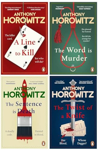 Hawthorne and Horowitz Mysteries Series 4 Books Collection Set (The Word Is Murder, The Sentence is Death, A Line to Kill & The Twist of a Knife)