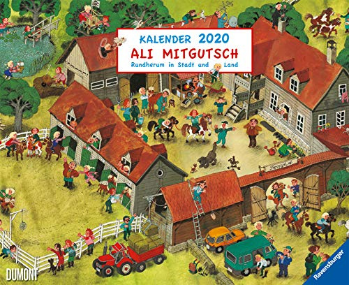 Ali Mitgutsch 2020 – Wimmelbilder – DUMONT Kinder-Kalender – Querformat 52 x 42,5 cm – Spiralbindung: Rundherum in Stadt und Land