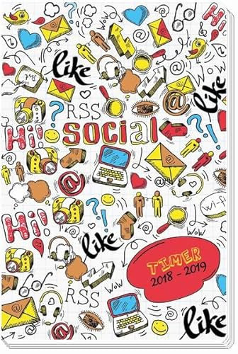 Schülerkalender Social 2018/2019 - Schulplaner, Schülerplaner: Timer mit Flexicover und Spot-Effekt