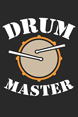 Notenheft: Das Notenbuch für alle Schlagzeuger ♦ über 100 blanko Seiten im 6x9 Format zum niederschreiben deiner besten Songs und Lieder ♦ Motiv: Drum Master farbig