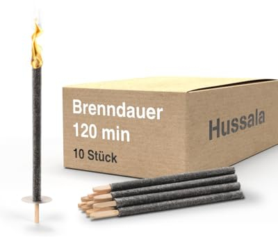 Hussala Diamond Antorchas de Cera Duración de combustión : 120 min [10 Unidades]
