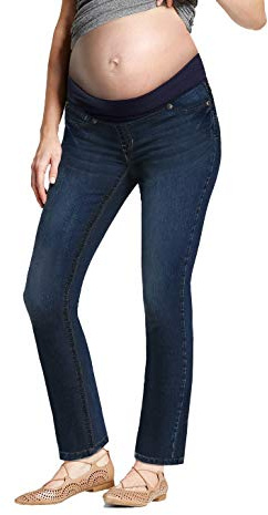 Hybrid & Company Jeans Bootcut di maternità Elasticizzati Super Comodi per Donne Medio Risciacquare Wash2