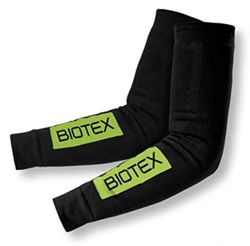Biotex Manicotti Termici Ottimi per l'Inverno, Protezione Termica per Braccia, Intimo Tecnico Sportivo, Nero e Giallo Fluo, S