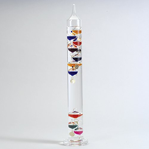 Bits and Pieces - Thermomètre de Galilée fascinant de 43,2 cm – Thermomètre d'intérieur unique qui affiche la température dans votre maison