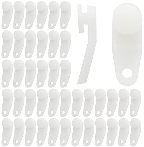 Litoexpe Cortina de repuesto para barra transversal, 100 piezas de plástico blanco, ganchos deslizadores para ventana, puerta, accesorios para cortina de ducha