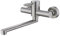 Kelleria Grifo de Pared, Grifo de Cocina Montado en la Pared, Giratorio 360 Grados, Fabricado en Acero Inoxidable, Monomando para Fregadero, Agua Fría y Caliente, Acabado Cepillado