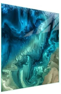 TMK ArtDeko Herdabdeckplatte 45x52 Einteilig Glas Induktion Herdschutz Spritzschutz Glasplatte Deko Schneidebrett, Marmor