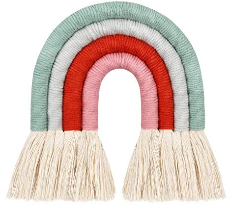 Regenbogen-Wandbehang, moderner Wandbehang, zuverlässiges Material, Verzierung, bunt, gewebt, Geschenk für Kinderzimmer, Baumwolle