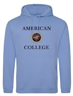 AMERICAN COLLEGE USA Tröja tröja med tryck varma kläder unisex barn pojkar och flickor casual modell ACSCW7 himmelsblå 14 år, turkos, 14 �r