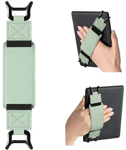 CoBak Cinturino da polso sicuro e leggero per e-reader e tablet Versatile da 6,8 – 9 pollici Kobo, Sony, Lenovo, Kindle e-ebook Alta elasticità, verde salvia