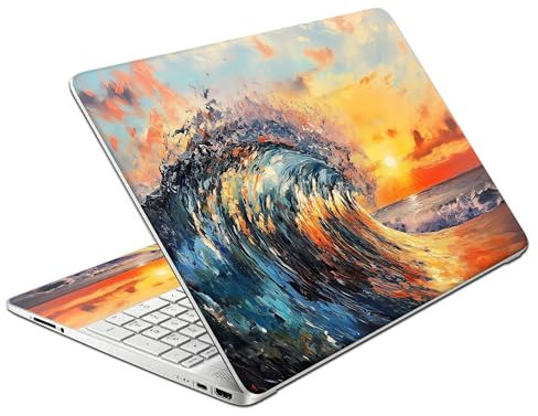Laptop Skin Decal HP 15.6 - Great Wave, Laptop Cover Sticker, No Cutting Required, No Bubble, Waterproof, Scratch Resistant - Including Wide Screen and Wrist Pad