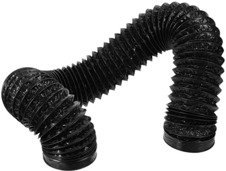 Trockner Abluftschlauch Schwarz aus Aluminiumfolie und Pvc | Flexibel Biegbar, Hohe Temperaturbeständigkeit, für Trocknerentlüftung und Austausch