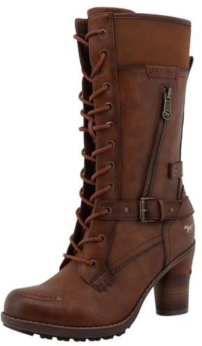 MUSTANG Damen Stiefel mit Zierriemchen und Schnalle 15M0162002, Größe:40 EU, Farbe:Braun