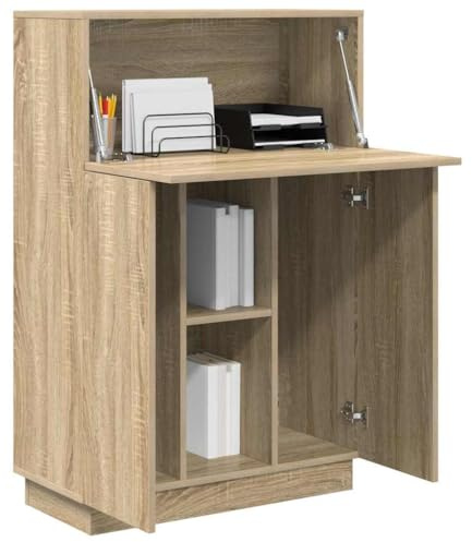 vidaXL Schreibtisch Sonoma-Eiche 71.5 x 31.5 x 106.5 cm Holzwerkstoff | Schlankes, modernes Design in Sonoma Eiche, Jede Menge Platz zum Organisieren, Schneller Aufbau mit nur einem Schraubendreher