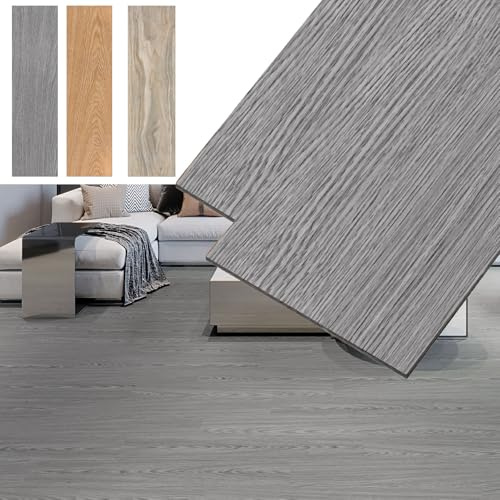 JRUKM PVC Bodenbelag Selbstklebend 36 Dielen 5,02 m² Vinylboden, Wasserdichter Leicht zu Installierender Bodenfliesen mit Holzoptik, PVC Boden für Küche, Badezimmer (Dunkelgrau)