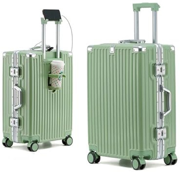 Yobohui Grandes valises à roulettes, Bagages à Main, Coque Rigide avec Chargeur USB, Porte-gobelet, Serrure à Mot de Passe TSA(C,24in)