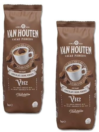 Chocolat Poudre VH2 34% Cacao Van Houten Pour La Boisson Chocolatée 1 kg - Lot de 2