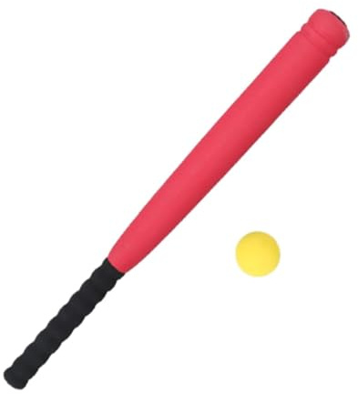 RCGOFOLLOW Roliga sporter basebollträ och bollset övning för föräldrar och barn lagspel inomhus och utomhusspel för barn roliga aktiviteter basebollträ och bollset för för, Röd, 54 cm