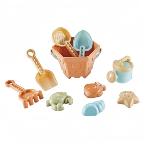 AwnsIMfreien Beach Toys For Kids, 10-piece Sand Play Set With Bucket, Shovel, Sand Truck, Hourglass & Sea Animal Molds – Soft Pp Sandbox Toys For Toddlers 18 Month+, Toddler Beach
