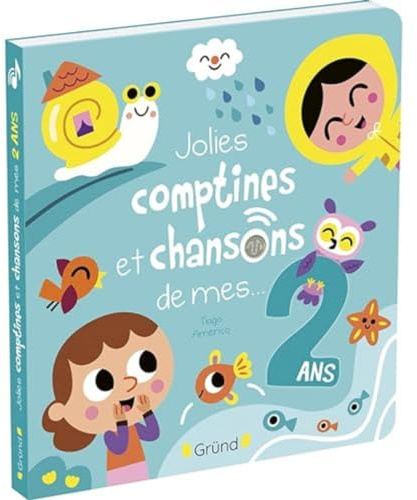 Jolies comptines et chansons de mes 2 ans Livre sonore et d'éveil avec 6 puces sonores Bébé dès 2 ans