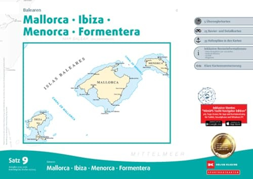 Sportbootkarten Satz 9: Balearen (Ausgabe 2025/2026): Mallorca - Ibiza - Menorca - Formentera