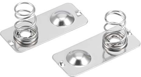 sourcing map 20 Pcs AAA Batterie Positif à Negatif Conversion Ressort Contact Plaque Nickelage 21mmx9mmx0.3mm