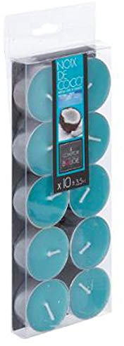 Comptoir de la Bougie - Lot de 10 Bougies Chauffe-Plat Parfumées 3,7cm Coco