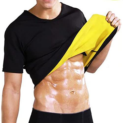 NOVECASA Sauna Camisetas Hombre Neopreno T-Shirt Aumentar Tamaño por Europa para Sudoración Quema Grasa Faja Abdome Adelgaza (S, Camisetas)