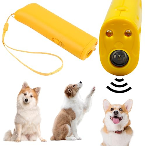 Mein HERZ LED Ultraschall Hunde Repeller und Trainer Gerät 3 in 1 Anti Bellen Stop Rinde Handheld Hunde Trainingsgerät, Hundeschreck, Ultraschall, Handgerät, Dual-Kanal, Gegen Hundebellen