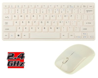 45532rr 2.4GHz Wireless Mini Mouse & Ultra Slim Keyboard Combo Kit (Bianco) (Color : White)