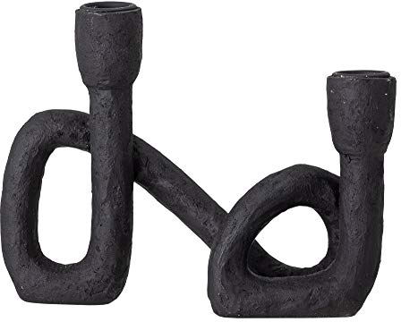 Bloomingville Kerzenhalter Mashel, Farbe Schwarz, aus Polyresin, Maße L21xH16,5xW6 cm, für zwei Kerzen, 82049875