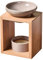 Brûle Parfum Yona - Brûleur Fondant Cire Parfumée – Diffuseur Huile Essentielle et Parfum d’Ambiance – Bougeoir Aromathérapie Porte Bougie en Bois et Céramique Décoratif - Hauteur: 12 cm - Zen’Arôme