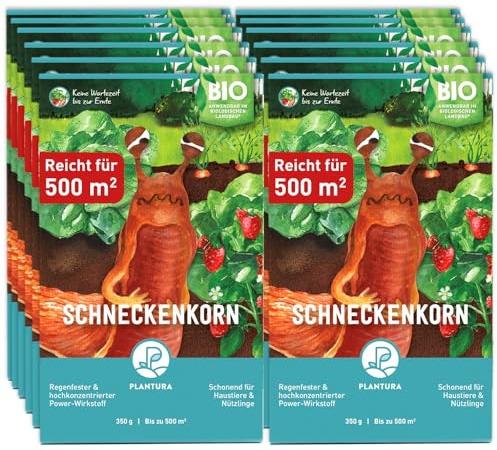 Plantura Bio-Schneckenkorn, regenfester Power-Wirkstoff, hochwirksame Schneckenbekämpfung an Obst, Gemüse & Zierpflanzen, schonend für Haustiere, Vorteilspack: 4200 g für 6000 m²