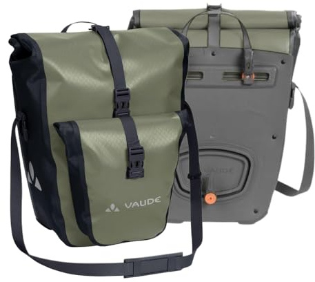 VAUDE Fahrradtaschen für Gepäckträger Aqua Back Plus, 2 x Hinterradtaschen wasserdicht, 51 Liter Gesamtvolumen, Fahrrad Gepäckträgertasche hinten, einfache Befestigung – Made in Germany