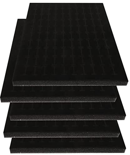 DOITOOL 5-Teilige Box Liefert Matten Ständer Vitrine Schaumstoffschalen Halter Ohrring Display Schubladenpolster Schwarzer Einsatz Aufbewahrungsschwamm Aufbewahrungsbox für Ohrringe aus Schaumstoff