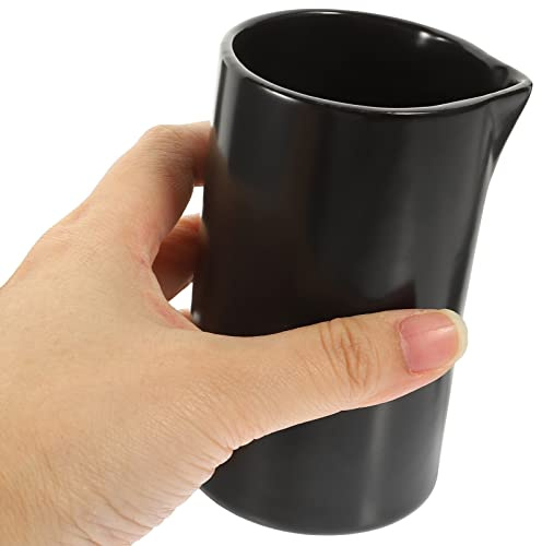 Operitacx Ceramic Pitcher Für Kaffee Und Getränke Design Leicht Zu Handhaben Für Zuhause Und Matte Schwarze Keramik Perfektes