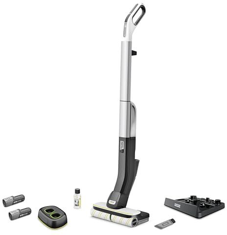 Kärcher Cordless Hard Floor Cleaner FC 4-4 - 2 Rotating Microfibre Rollers, Battery Life: ca. 30 min, Output per Charge: ca. 90m², White