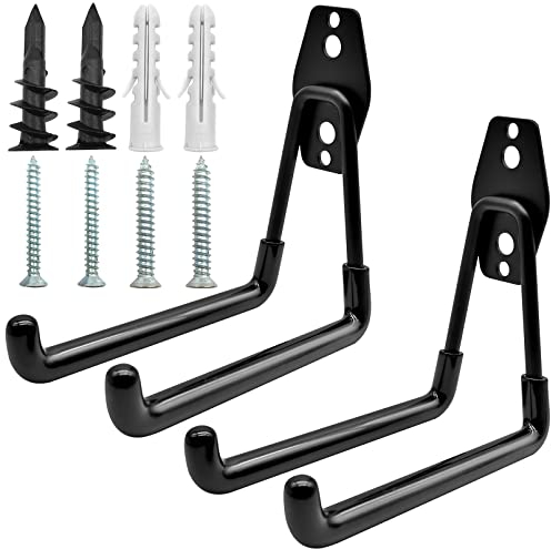 WSAMJIN 2 Pezzi Ganci per Garage, Gancio a Doppia da Garage Parete, Gancio di Stoccaggio Organizer Robusto Gancio da Parete Resistente per Garage per Scale, Biciclette, Utensili Elettrici