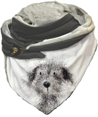 Hiseng Damen Schals Groß Dreieck Winter Dreieckstuch Tier Drucken Warmer Button Knopf Winterschal Herbstschal Lieblingsschal Scarf Soft Wrap Lange Stola