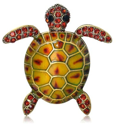 FAIRYGATE Brooches for Women UK Animal Brooch Badge Animal Metal Brooches Enamel Lapel Pin Dress Jewelry Tortoise Clothes Decor Gift Yellow B2715