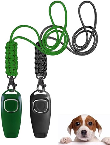 TODREMOU Hundepfeife Rückruf-Hundepfeifen Hochfrequenz Klicker Hundeklicker Set Clicker Hundetraining Clickertraining (Grün)