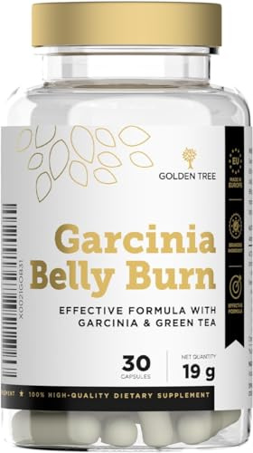 Golden Tree Garcinia Belly Burn – Capsule di Garcinia Cambogia con ACTIGAR® DC60, Cromo ed Estratto di Tè Verde – prodotto nell’UE, 60 capsule vegetali