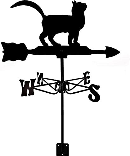 Wetterfahne, Tier, Metall, Wetterhahn, Katze, Silhouette, Windrichtungsanzeiger für den Außenbereich, Garten, Dach, Paddock, Dekoration, Katze