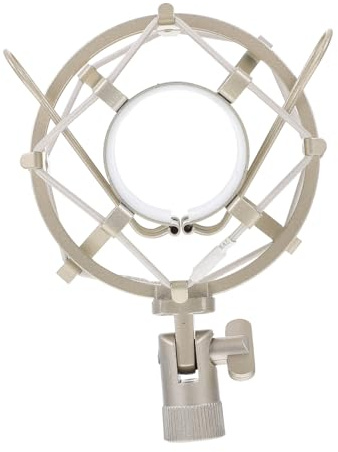 VICASKY 1pc Microphone Shock Mount Desktop Mic Stand Mic Mount Anti- Vibration Microphone Stand Adjustable Universal Microphone Stand Desk Stand Microphone Bracket White Metal