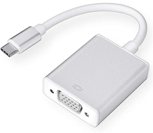 USB C auf VGA Adapter, USBC 3.1 auf VGA Konverter, Thunderbolt 3/4 (Typ-C) Stecker zu VGA Buchse Adapter, Full HD Typ-C (Thunderbolt 3/4) zu VGA, für Mobiltelefone, Computer, Projektoren